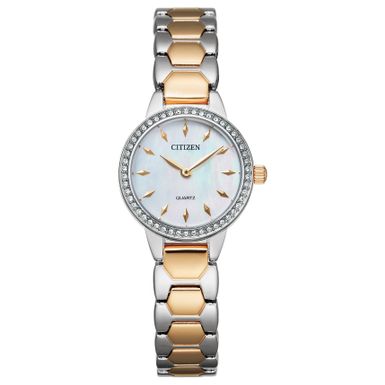 Citizen  - Ladies Quartz Two-Tone Crystal Watch Mother-of-Pearl Dial