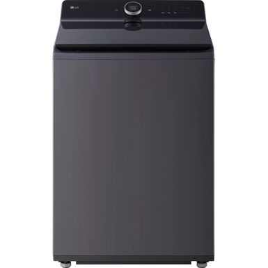 LG - 5.5 Cu. Ft. High Efficiency Smart Top Load Washer with EasyUnload - Matte Black