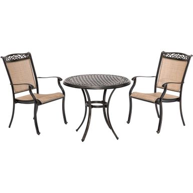 Fontana 3pc: 2 Sling Dining Chairs and 32" Cast Table