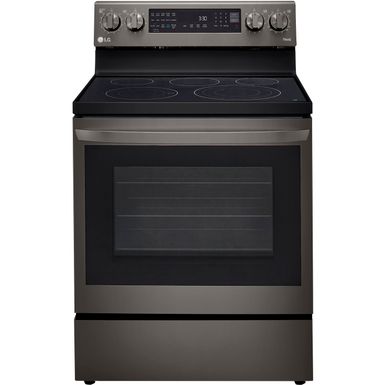 LG 6.3-Cu. Ft. Electric Smart Range with InstaView and AirFry, Black Stainless Steel