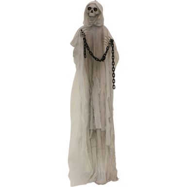 6.25-ft. Animated Reaper, Indoor/Covered Outdoor Halloween Decoration, LED Red Eyes, Poseable, Battery-Operated, Hallow