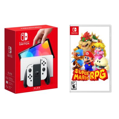 Nintendo - Switch OLED White + Super Mario RPG BUNDLE