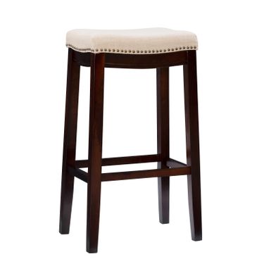 Ansley Backless Upholstered Barstool Linen