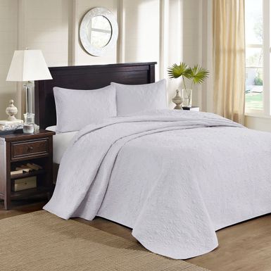 White Quebec Reversible Bedspread Set King