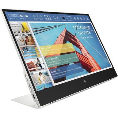 HP - 14" IPS LCD FHD 60Hz Monitor (VGA, USB, HDMI, DVI) - Silver