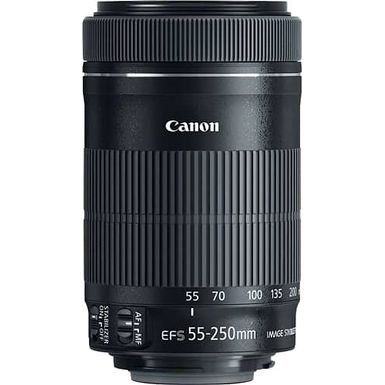 Canon - EF-S55-250mm F4-5.6 IS STM Telephoto Zoom Lens for EOS DSLR Cameras - Black