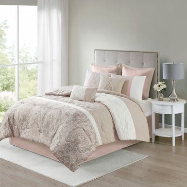 Blush Shawnee 8 Piece Comforter Set King