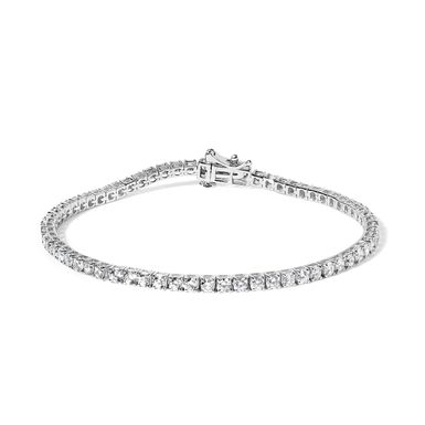 14K White Gold 3.0 Cttw Classic Lab-Grown Diamond Tennis Bracelet (F-G Color, VS2-SI1 Clarity) - 7" Inches