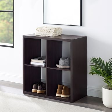 Greylee 4 Cubby Storage Cabinet Espresso