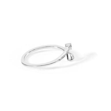 .925 Sterling Silver 1/5 Cttw Diamond Double Arrowhead Open Ring (I-J Color, I2-I3 Clarity) - Ring Size 9