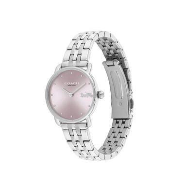 Coach  - Ladies' Elliot Silver-Tone Stainless Steel Watch Pink Dial