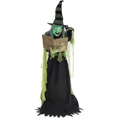 6-Ft. Tall Motion-Activated Enchantress Witch, Premium Talking Halloween Animatronic, Plug-In