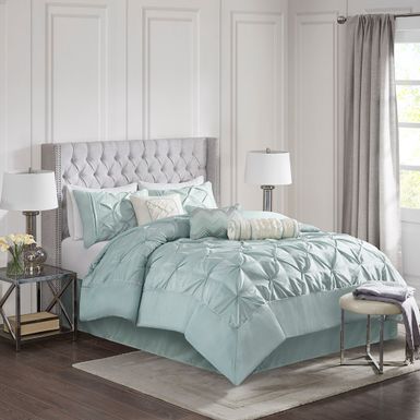 Seafoam Laurel 7 Piece Tufted Comforter Set King