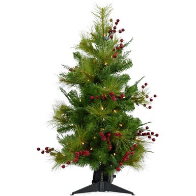 Fraser Hill Farm 4.8' Newberry Pine Tree - Clear LED Lights, Battery Box