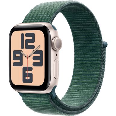 Apple Watch SE 2nd Generation (GPS) 40mm Aluminum Case with Lake Green Sport Loop - Starlight - (2024)