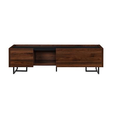 Walker Edison - Contemporary Low TV Stand for TVs up to 65 - Dark Walnut