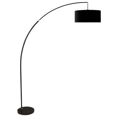 Contemporary Modern Metal Extendable Arch Floor Lamp in Black