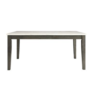 ACME Merel Dining Table, White Natural Marble Top & Gray Oak