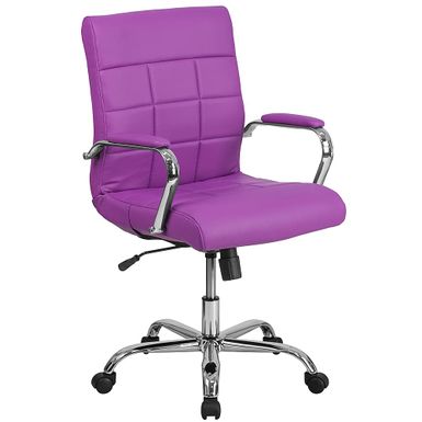 Alamont Home - Vivian Contemporary Vinyl Executive Swivel Office Chair - Purple