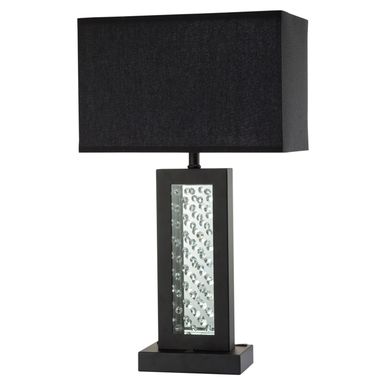 Contemporary Metal On-Off Line Switch Table Lamp with USB in Black