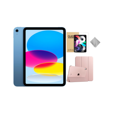 Apple 10th Gen 10.9-Inch iPad (Latest Model) with Wi-Fi - 256GB - Blue With Rose Gold Case Bundle