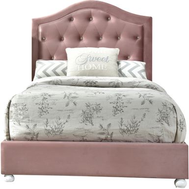 ACME Reggie Full Bed, Pink Fabric