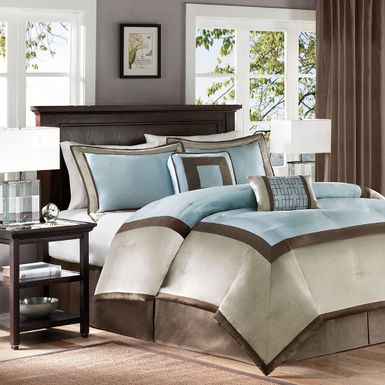 Blue Genevieve 7 Piece Comforter Set King