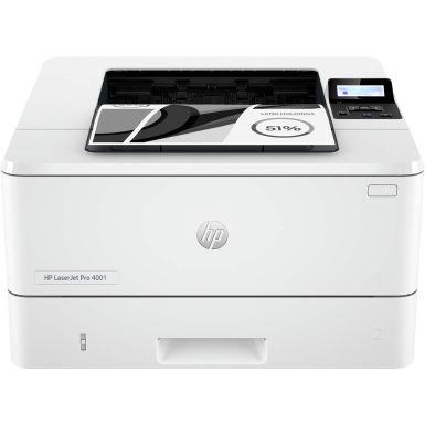 HP - LaserJet Pro 4001dw Wireless Black-and-White Laser Printer - White