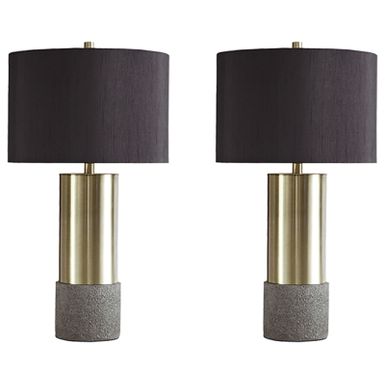 Gray/Brass Finish Jacek Metal Table Lamp (2/CN)