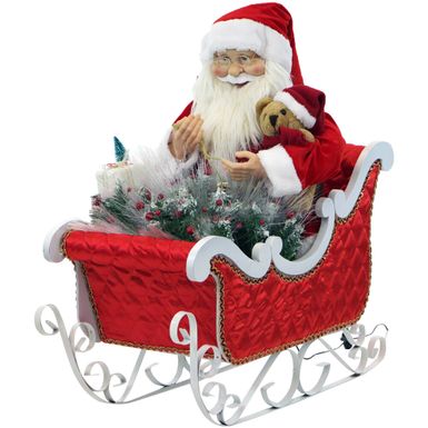 Fraser Hill Farm 36" Santa in Sled with Lantern