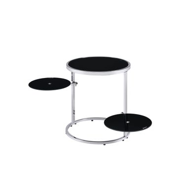 ACME Lynch Accent Table, Black & Chrome Finish