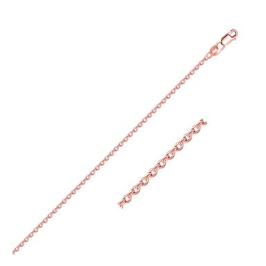 14k Rose Gold Diamond Cut Cable Link Chain 1.3mm (18 Inch)