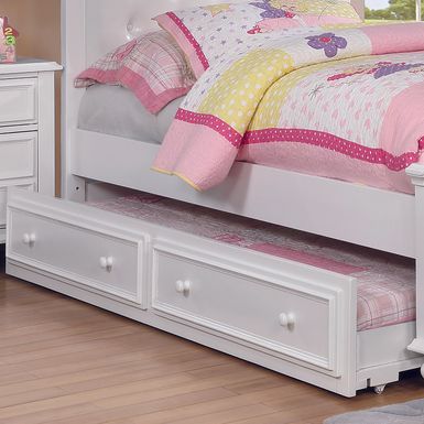 Traditional Solid Wood Trundle Unit in White