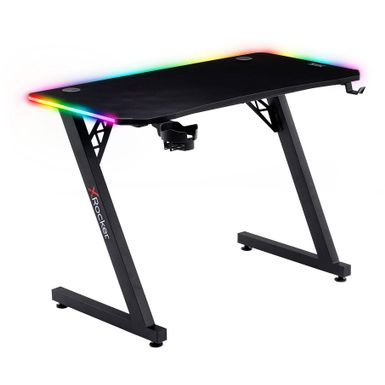 X Rocker - Cobra Gaming Desk with RGB Lighting - Black