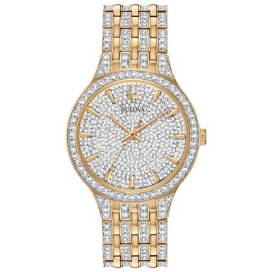 Bulova  - Mens Phantom 2-Tone Swarovski Crystal Paved Watch