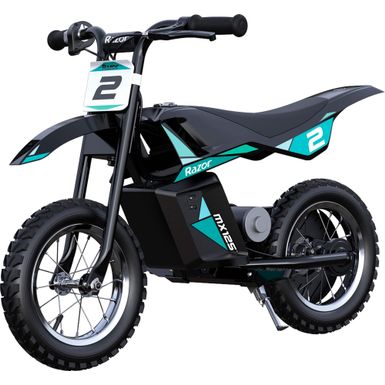 Razor - MX125 Dirt Rocket eBike for Kids w/ 5.3 Miles Max Operating Range and 8 mph Max Speed - Teal/Black