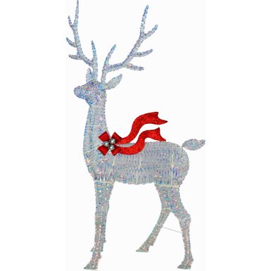 Fraser Hill Farm 6-Ft. Prelit Iridescent Reindeer Decoration with LED Lights