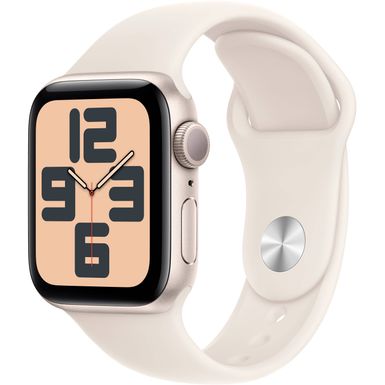 Apple Watch SE 2nd Generation (GPS) 40mm Aluminum Case with Starlight Sport Band - S/M - Starlight - (2024)