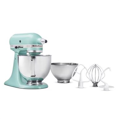 KitchenAid Value Bundle Artisan Series 5 Quart Tilt-Head Stand Mixer in Aqua Sky with additional 3 Quart bowl