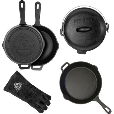 Pit Boss - 6 Piece Cast Iron Starter Set - Black