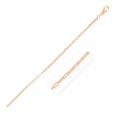 14K Rose Gold Fine Paperclip Chain (1.5mm) (18 Inch)