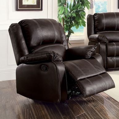 ACME Zuriel Motion Rocker Recliner, Brown Synthetic Leather