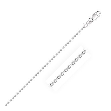 14k White Gold Round Cable Link Chain 1.5mm (16 Inch)