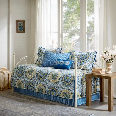 Blue Tangiers 6 Piece Reversible Daybed Cover Set Daybed