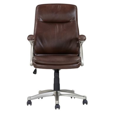 Sealy® Hugo Faux Leather Height Adjustable Swivel Computer Office Chair in Brown with Padded Arms