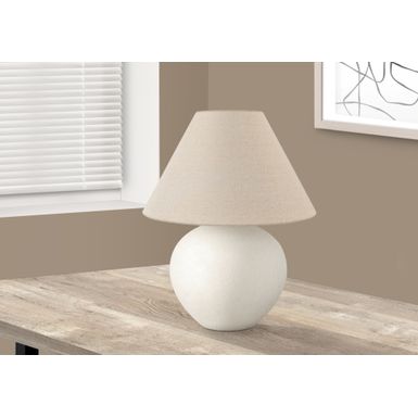 Lighting - 16"H Table Lamp Cream Ceramic / Cream Shade