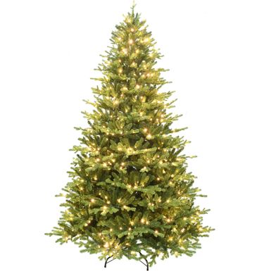 Christmas Time 6.5' Saint Nicholas Pine Tree, 8 Function Warm White LED Lights, EZ Connect, Timer, Remote