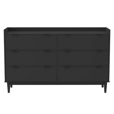 Walker Edison - Modern Minimalist 6-Drawer Solid Wood Dresser - Black