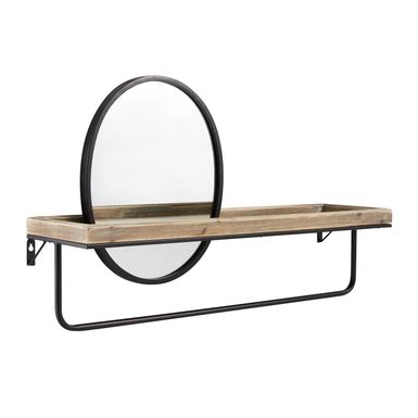 Ogden Center Mirror Wall Shelf Black