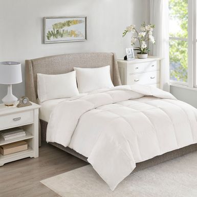 White All Season Warmth Oversized 100% Cotton Down Comforter King